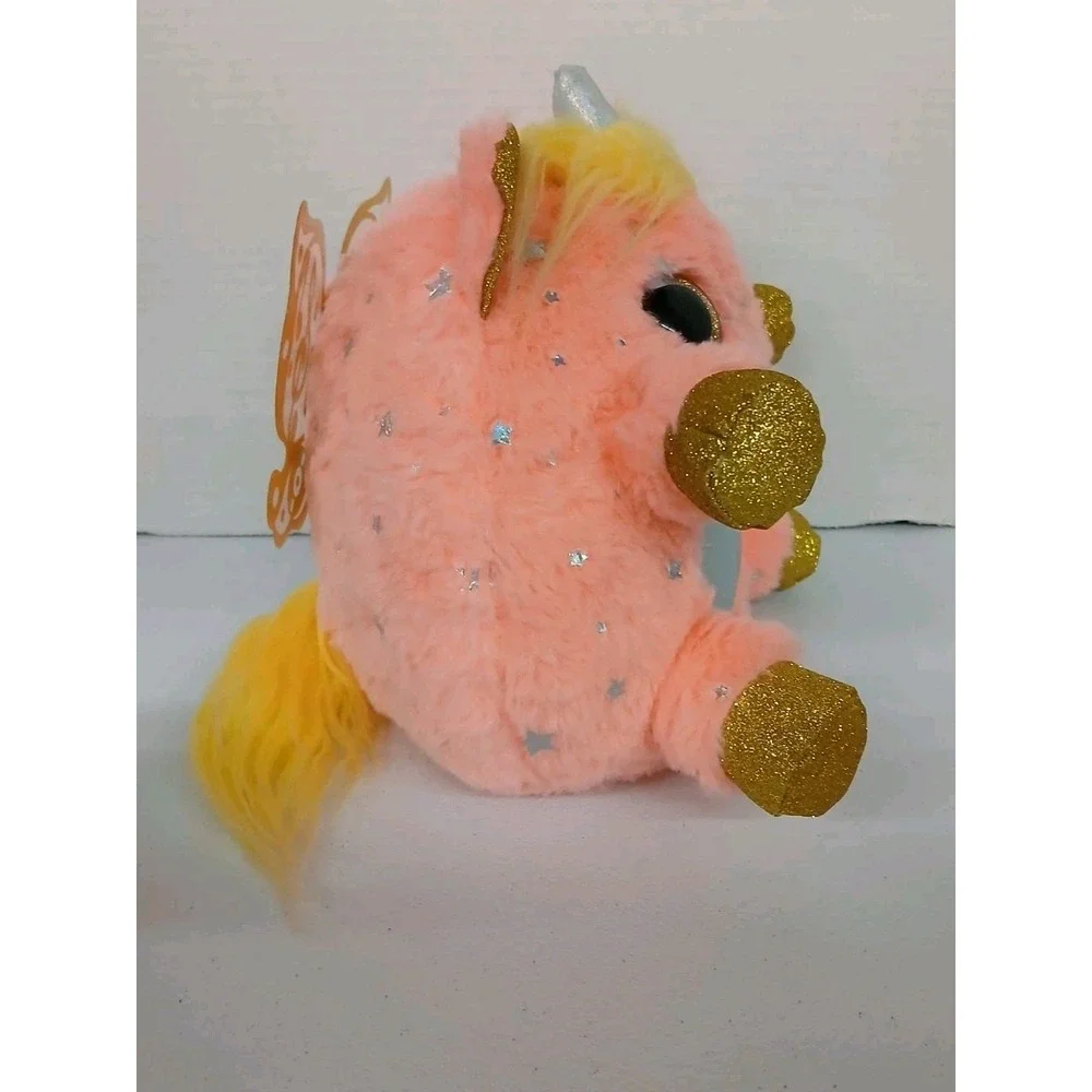 Zuru Rainbocorns Fairycorn Plush Fairy Wings Glitter Heart Peach Gold 10